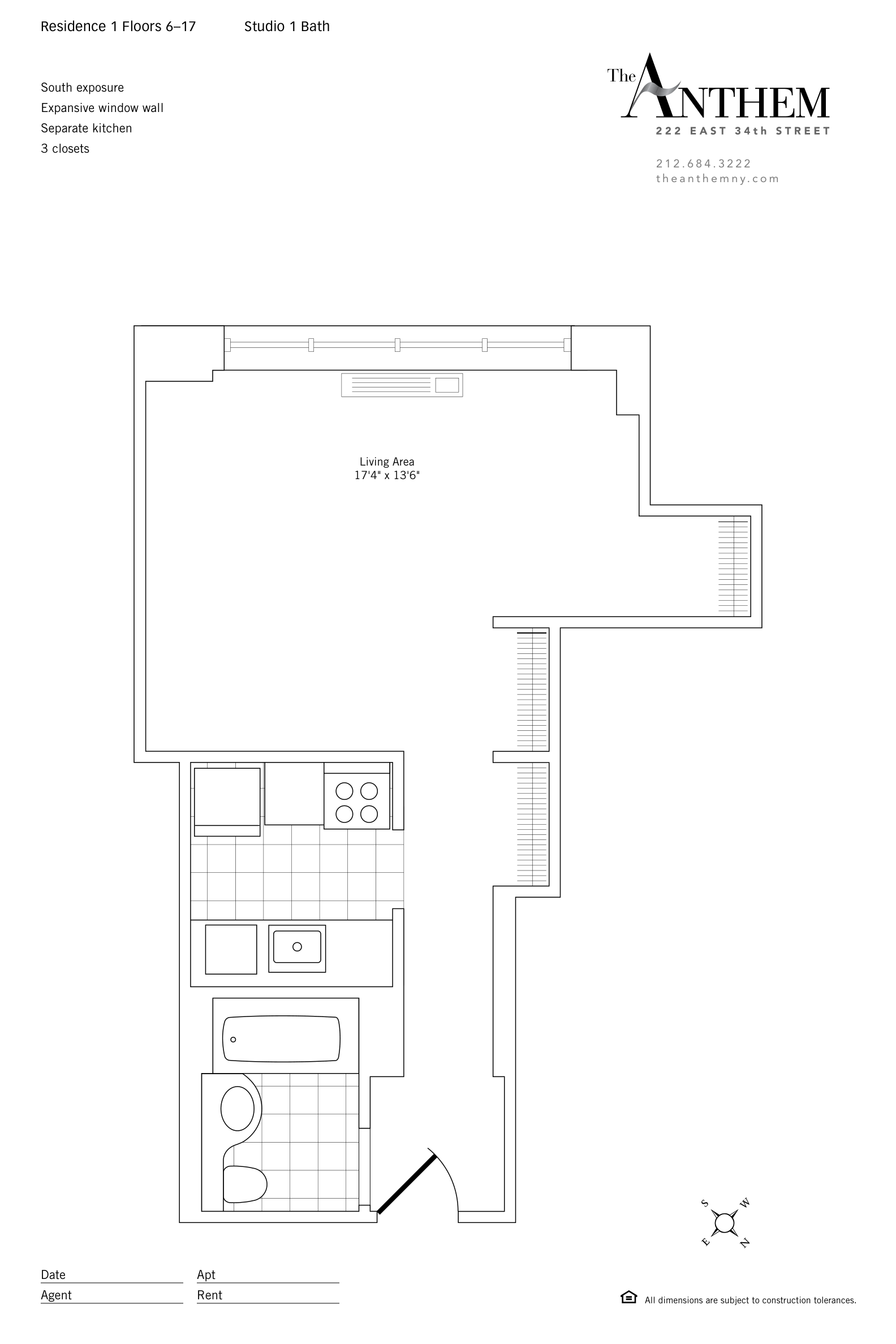 Floor plan — Residence 701 — Studio