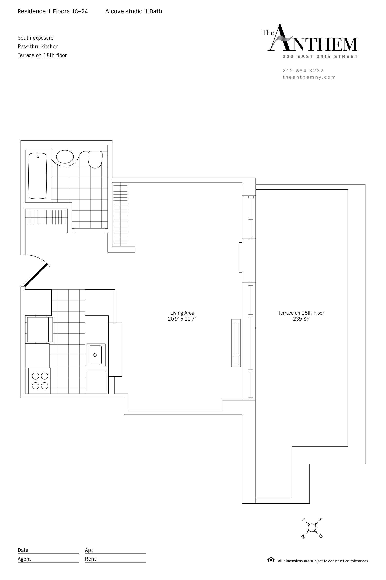 Floor plan — Residence 2301 — Studio