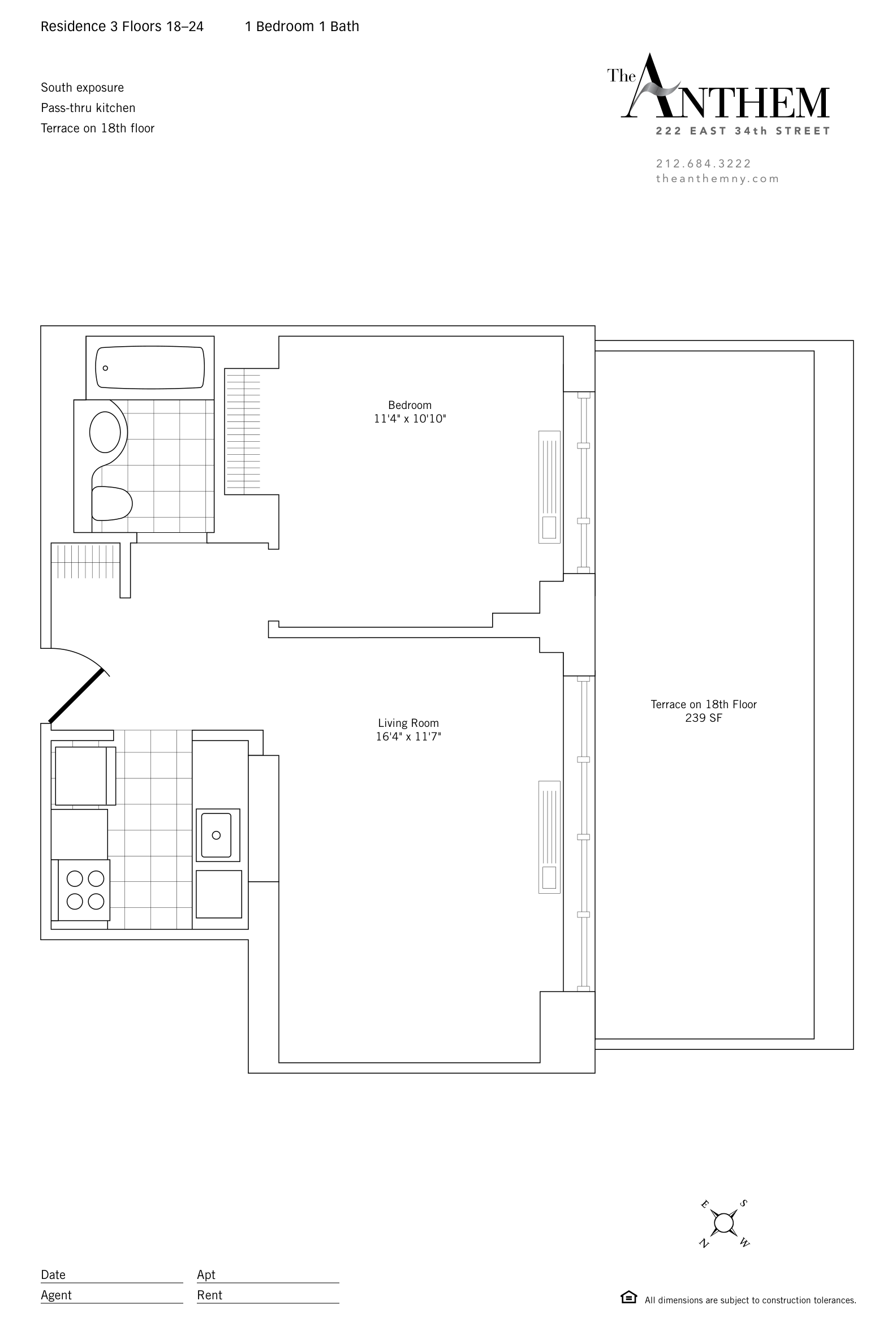 Floor plan — Residence 1903 — 1 Bedroom