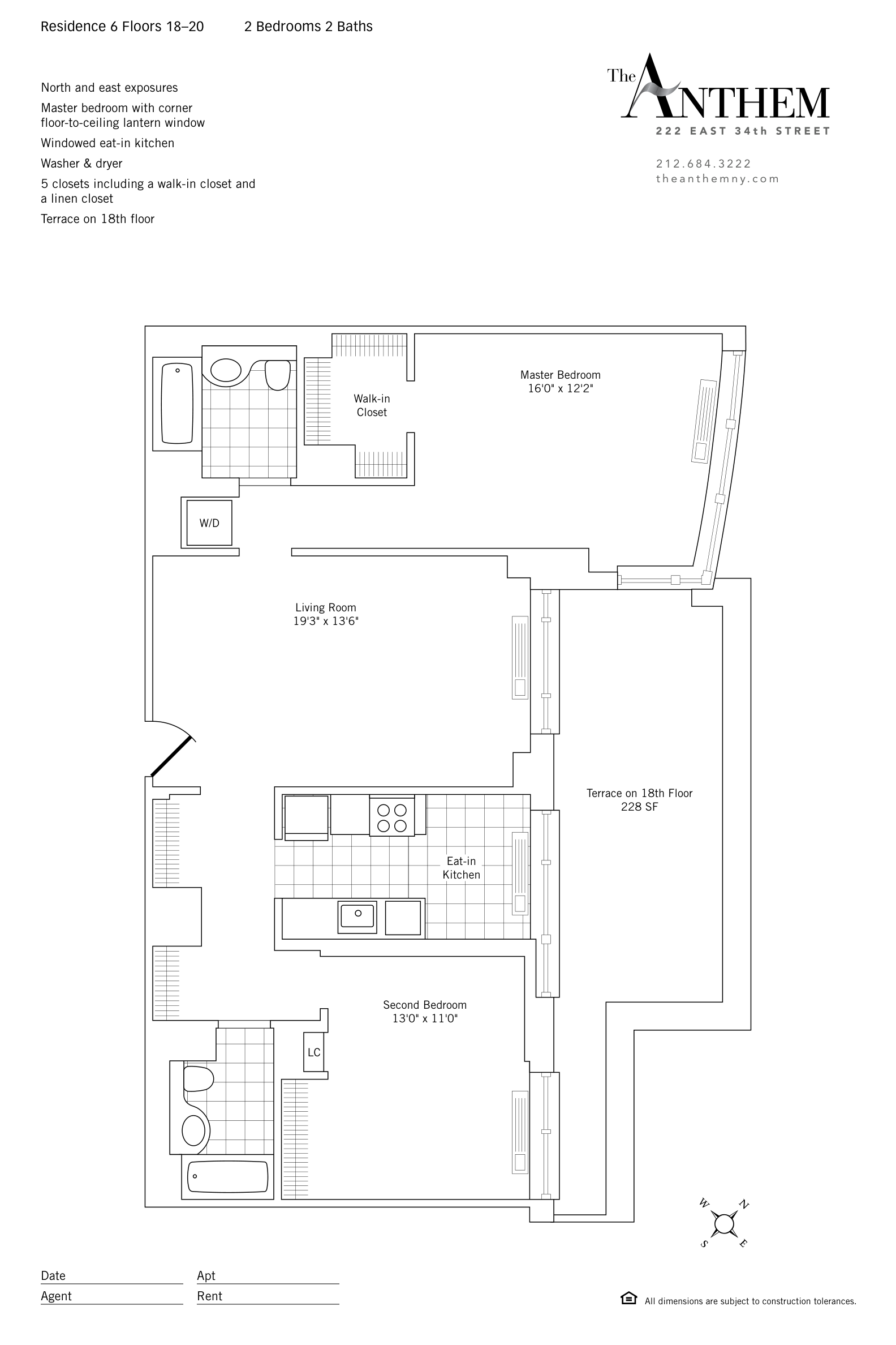 Floor plan — Residence 1806 — 2 Bedroom
