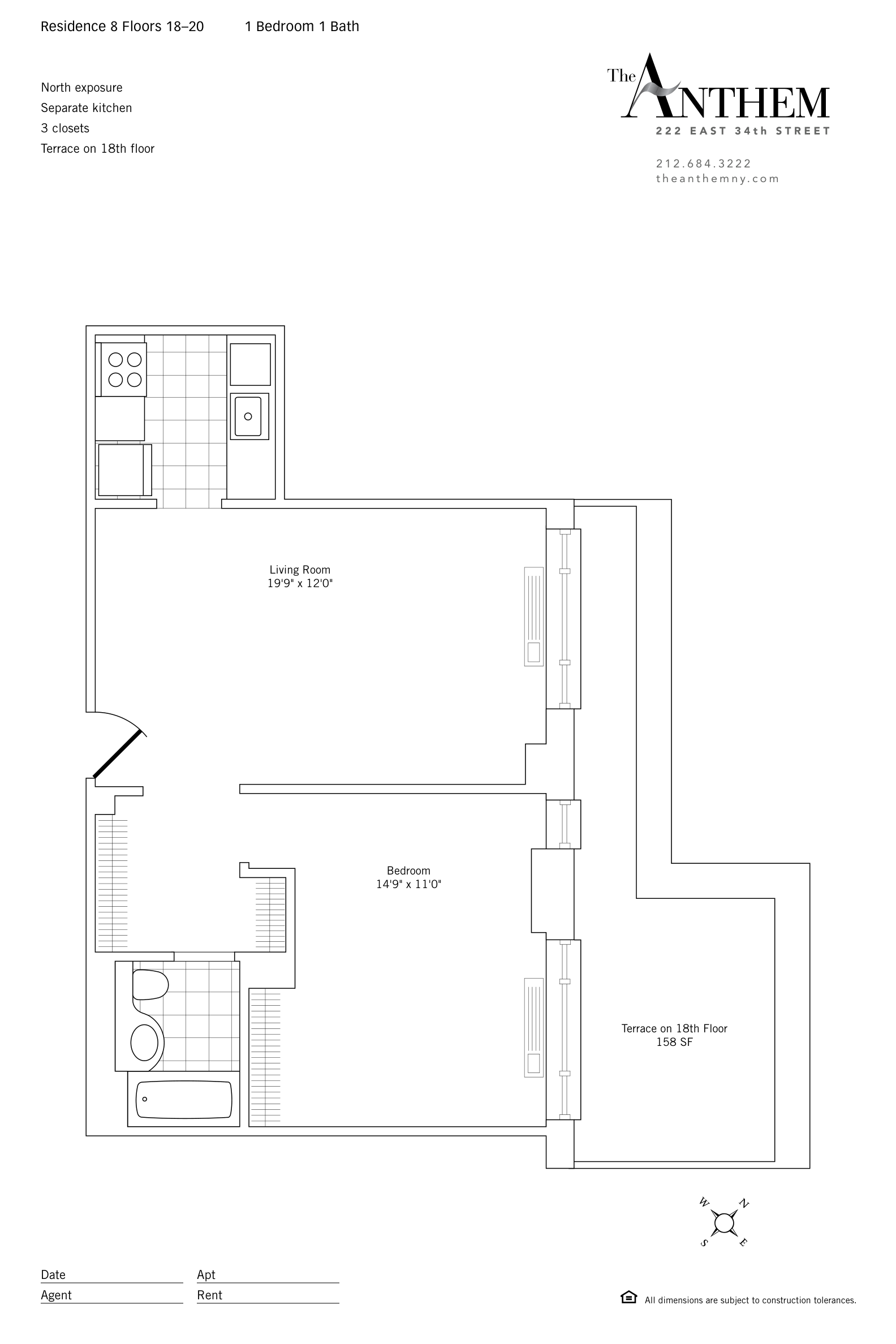 Floor plan — Residence 2008 — 1 Bedroom