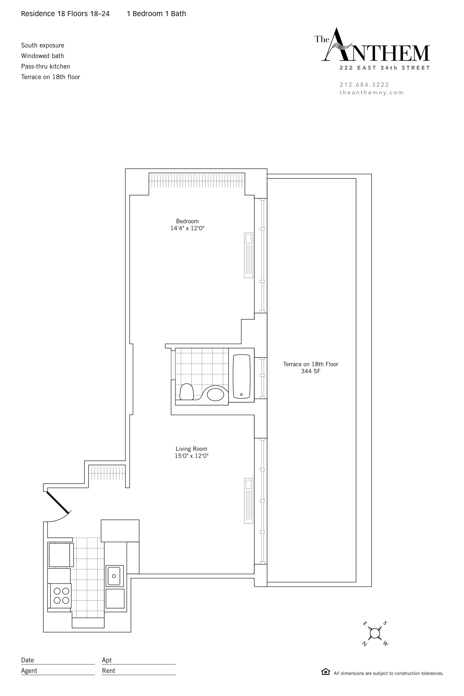 Floor plan — Residence 2018 — 1 Bedroom