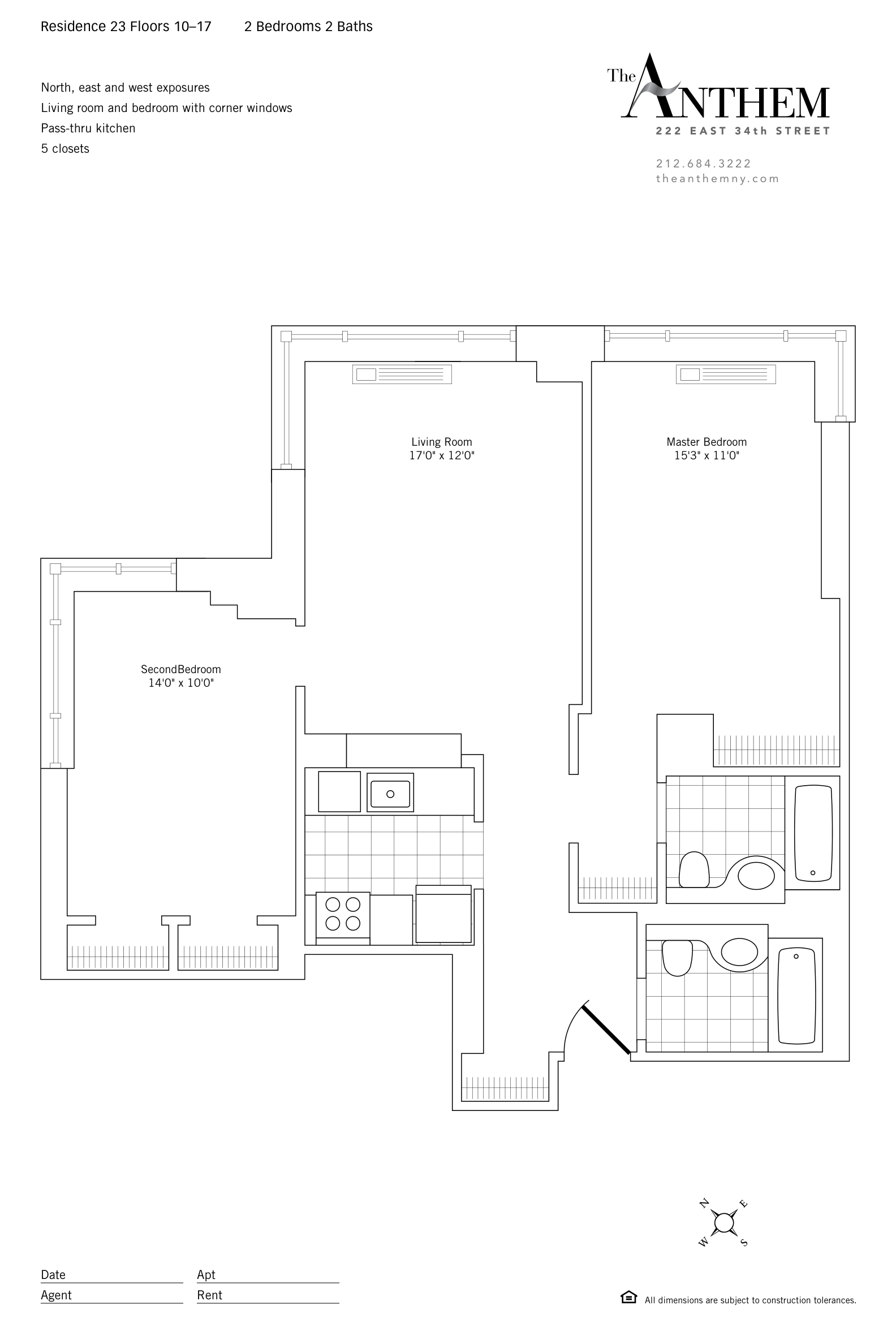 Floor plan — Residence 1123 — 2 Bedroom