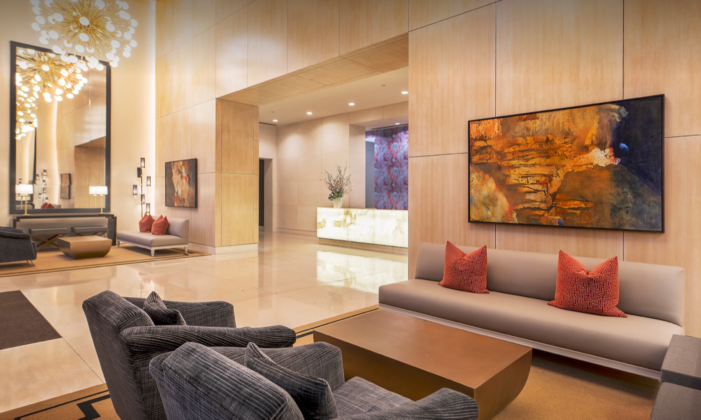 The Anthem's 24-hour attended lobby at 222 East 34th Street