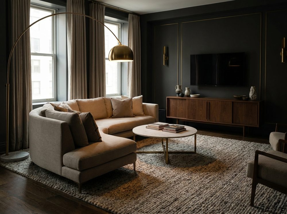A move-in-ready luxury apartment living room