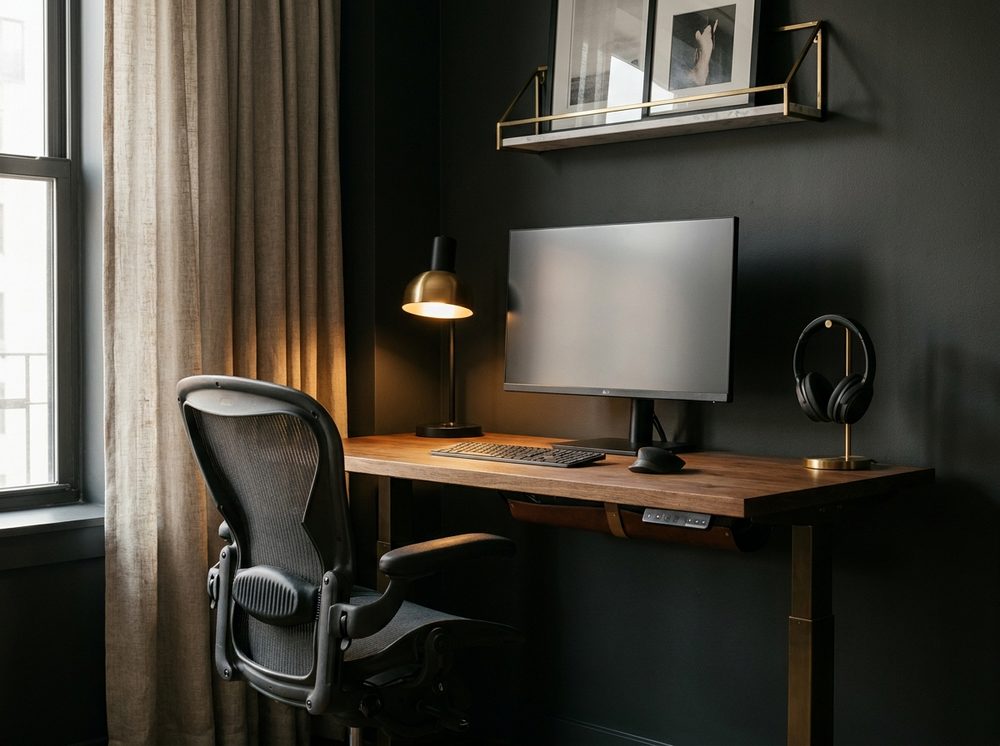 A home office set up for remote work